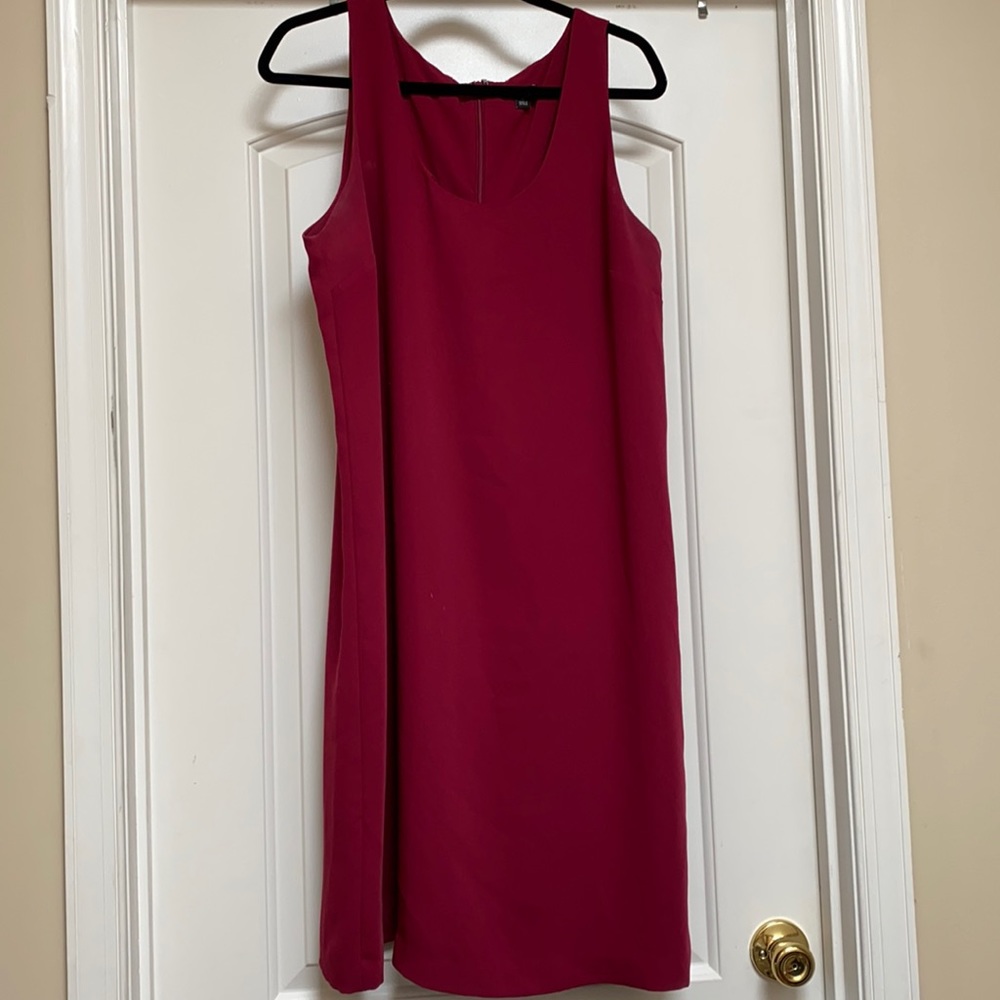 Magenta slip work dress. Ann Taylor, 14 Tall